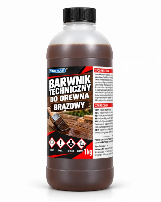 Barwnik techniczny do drewna brązowy, 1 kg