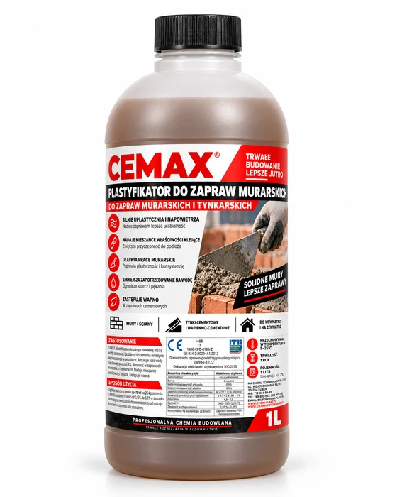 CEMAX Plastyfikator do zapraw murarskich, 1 l