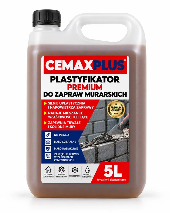 CEMAXPLUS Plastyfikator Premium do zapraw murarskich, 5 l
