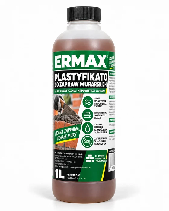 ERMAX Plastyfikator do zapraw murarskich, 1 l