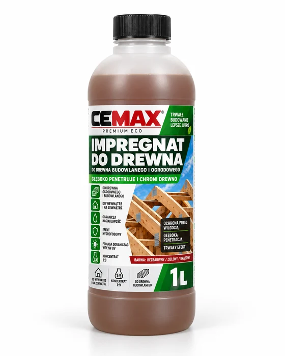 CEMAX Impregnat do drewna koncentrat 1:9 brązowy, 1 l