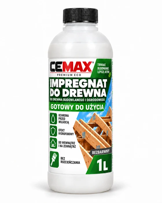 CEMAX Premium Eco Impregnat do drewna gotowy do użycia, Bezbarwny 1 l